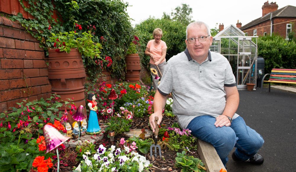 Residents gardening at Harry Priestley House
