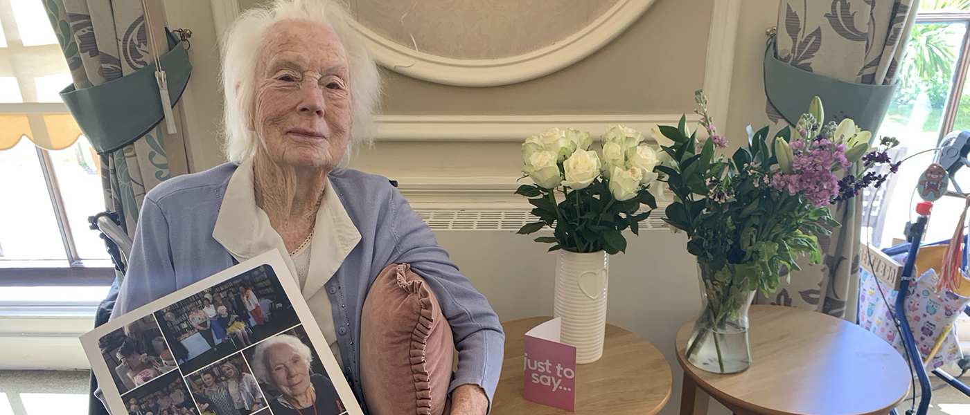 Care home resident celebrating her 101st birthday