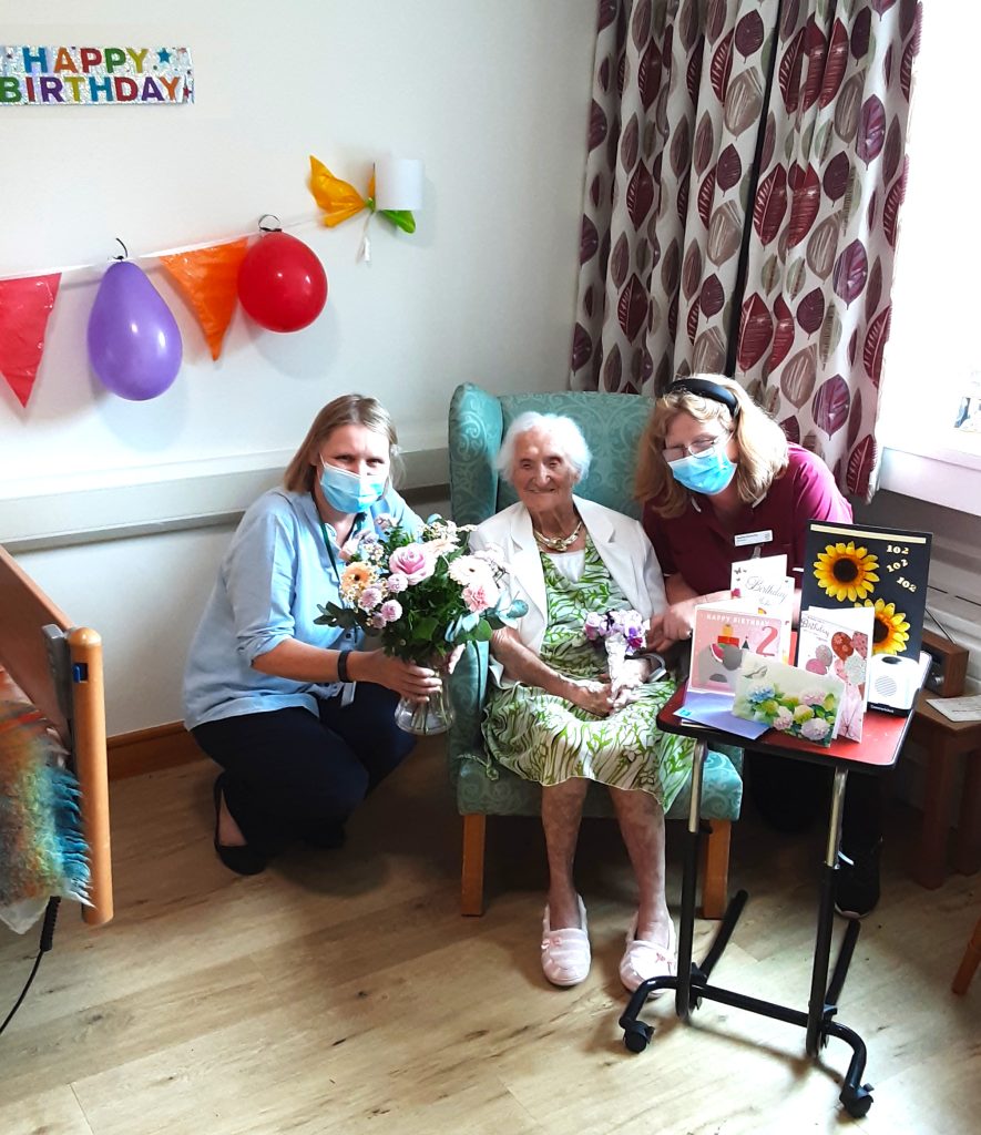 The staff decorated her room with balloons and Molly was presented with birthday cards and flowers from family and friends. 